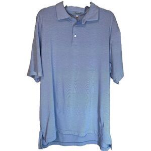 Peter Millar Summer Comfort Jubilee Stripe Short Sleeve Polo Shirt BLUE XL Golf